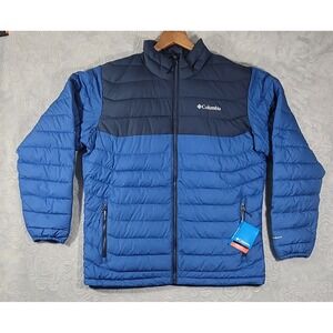 Columbia Men's Powder Lite II Blue Puffer Jacket Size Large Omni-Heat Active Fit